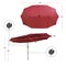 Costway 15FT Twin Patio Double-Sided Umbrella 48 Solar LED Lights Crank Outdoor Wine\Beige\Coffee\Orange\Turquoise